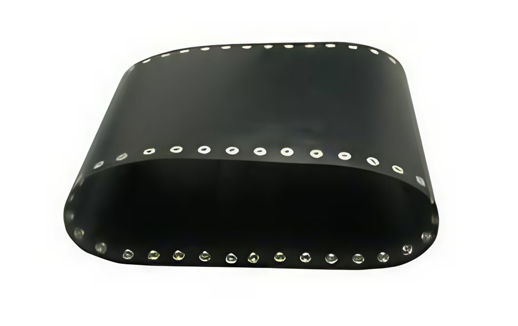 Banda continua en Teflón® (PTFE) negro antiestático con remaches laterales